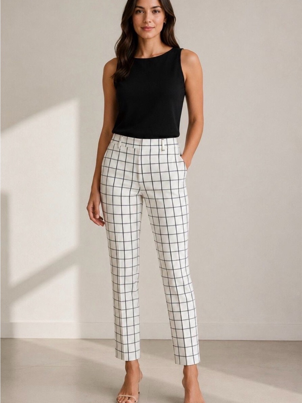 Banana Republic Sloan Fit Windowpane Slim Ankle Pants